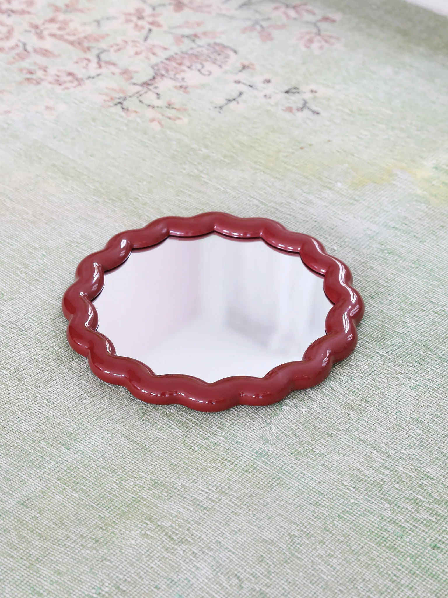 Zig Zag Mirror - Burgundy - Image 3
