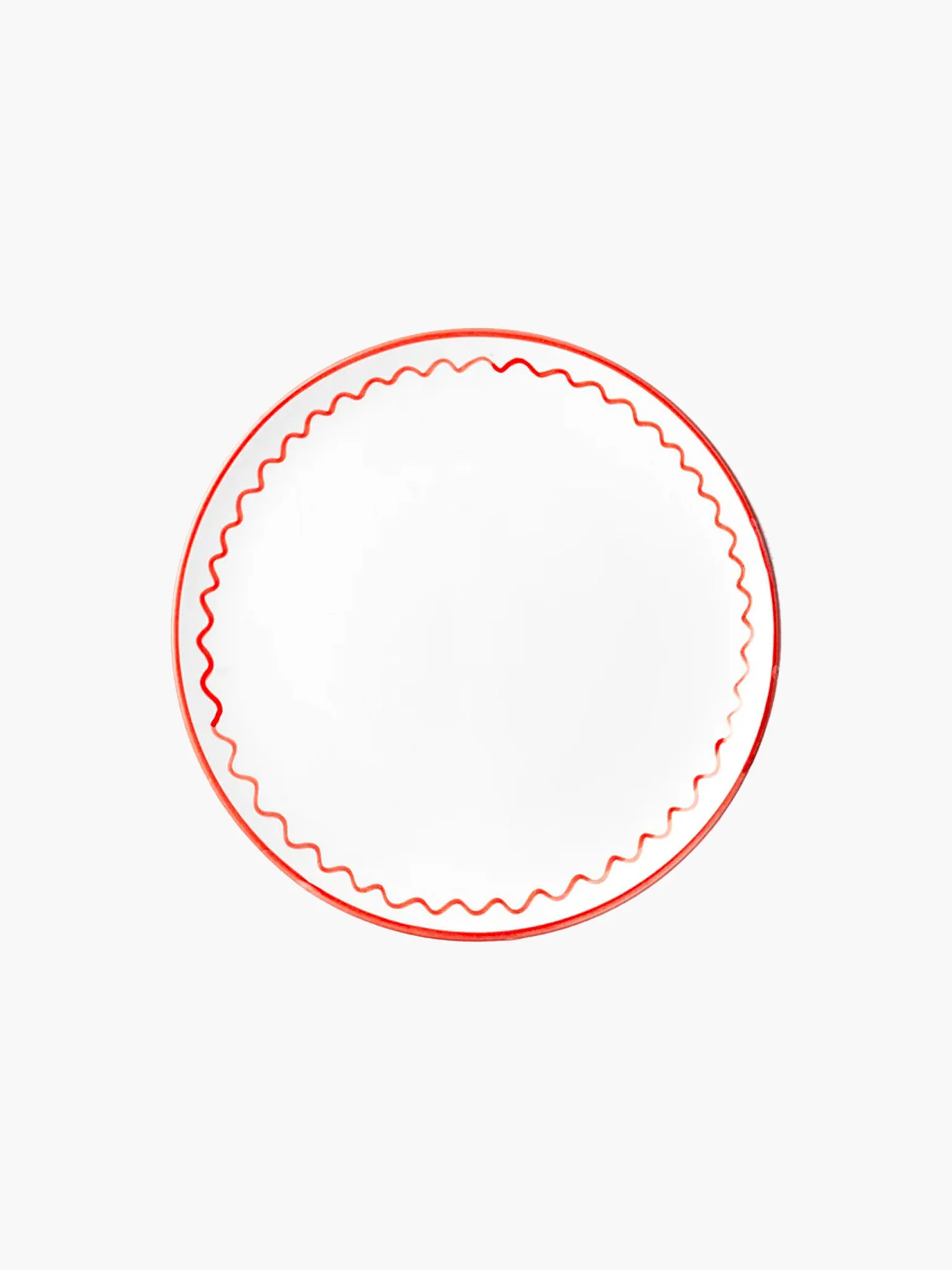 Zigzag Lunch Plate (21cm) - Lobster Red